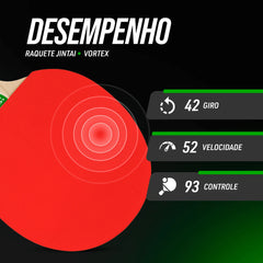 Raquete de tênis de mesa 2 estrelas Vortex Jintai