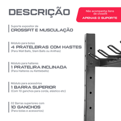 Estante Expositor de Materiais Crossfit e Musculação Envolst