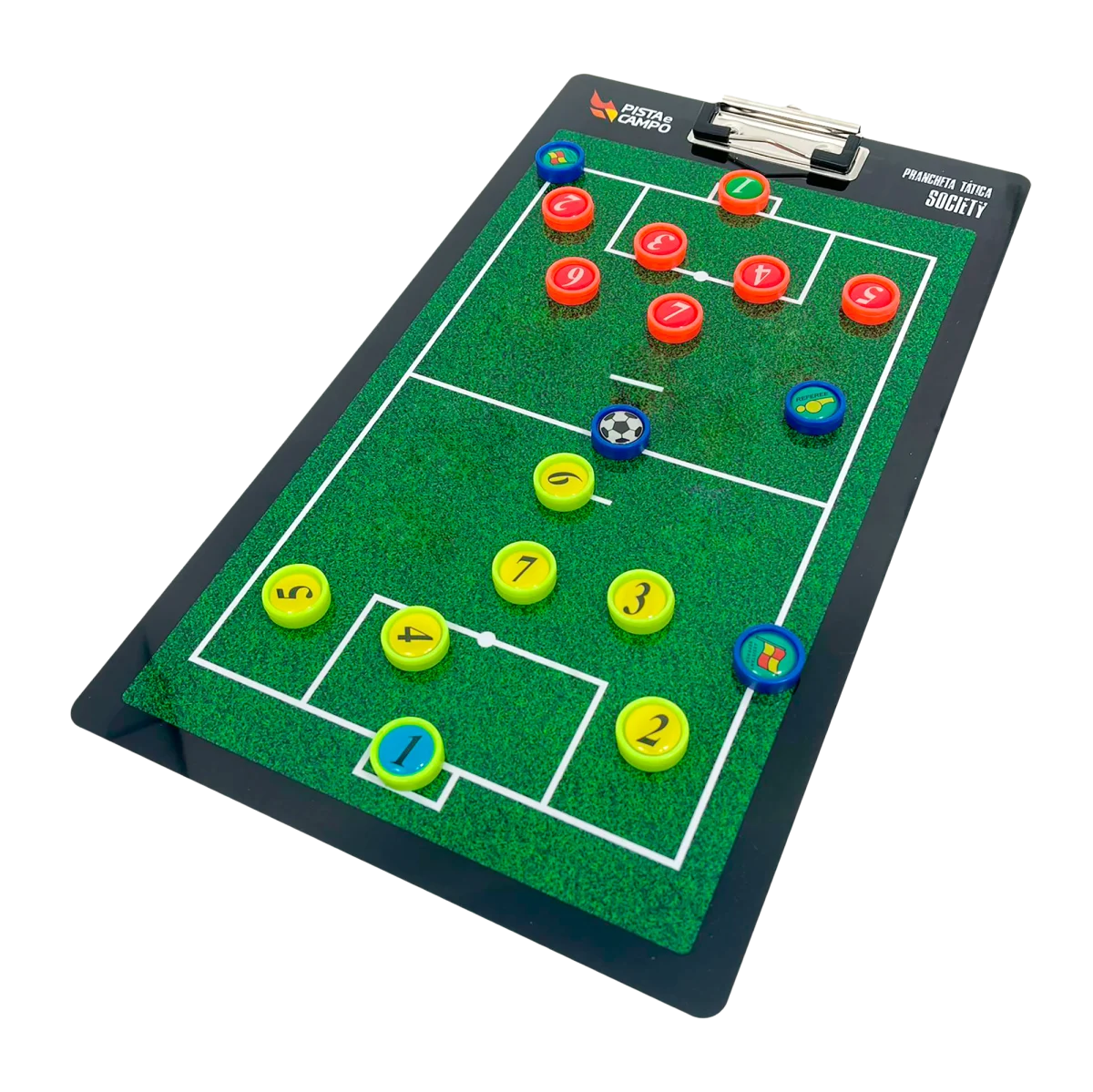 Prancheta tática magnética dupla face com caneta para treinamento de Futebol Society Pista e Campo