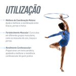 Arco de ginástica rítmica bambolê em espiral 60cm de diâmetro Gracios - Azul e Branco