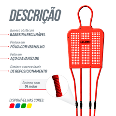 Boneco barreira para treinamento de falta no futebol de aço reclinável premium Velden - Vermelho