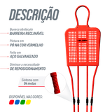 Boneco barreira para treinamento de falta no futebol de aço reclinável premium Velden - Vermelho