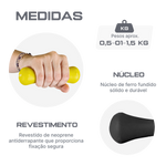 Conjunto 6 Halteres Neoprene 0,5 1 e 1,5kg e Suporte Envolst