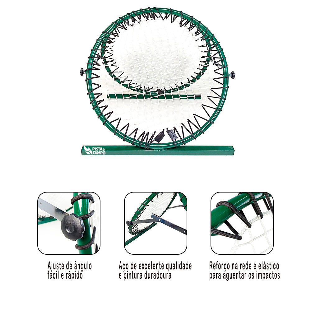 Quadro elástico para retorno de bolas duplo redondo Pista e Campo