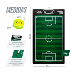Prancheta tática magnética com caneta para treinamento de futebol Pista e Campo