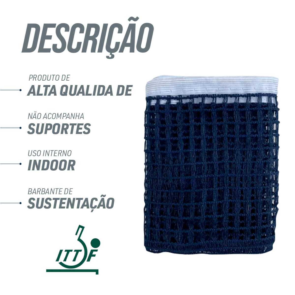 Rede de tênis de mesa oficial de algodão avulsa (somente rede) Pista e Campo - VERDE