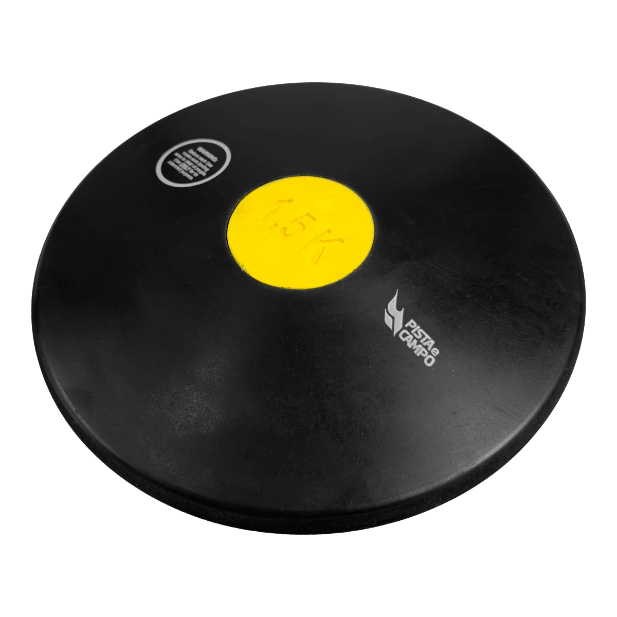 Disco de atletismo de borracha preto com centro colorido 1,50kg Pista e Campo