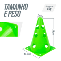 Cone Furado de sinalização de plástico 23cm Pista e Campo - Azul