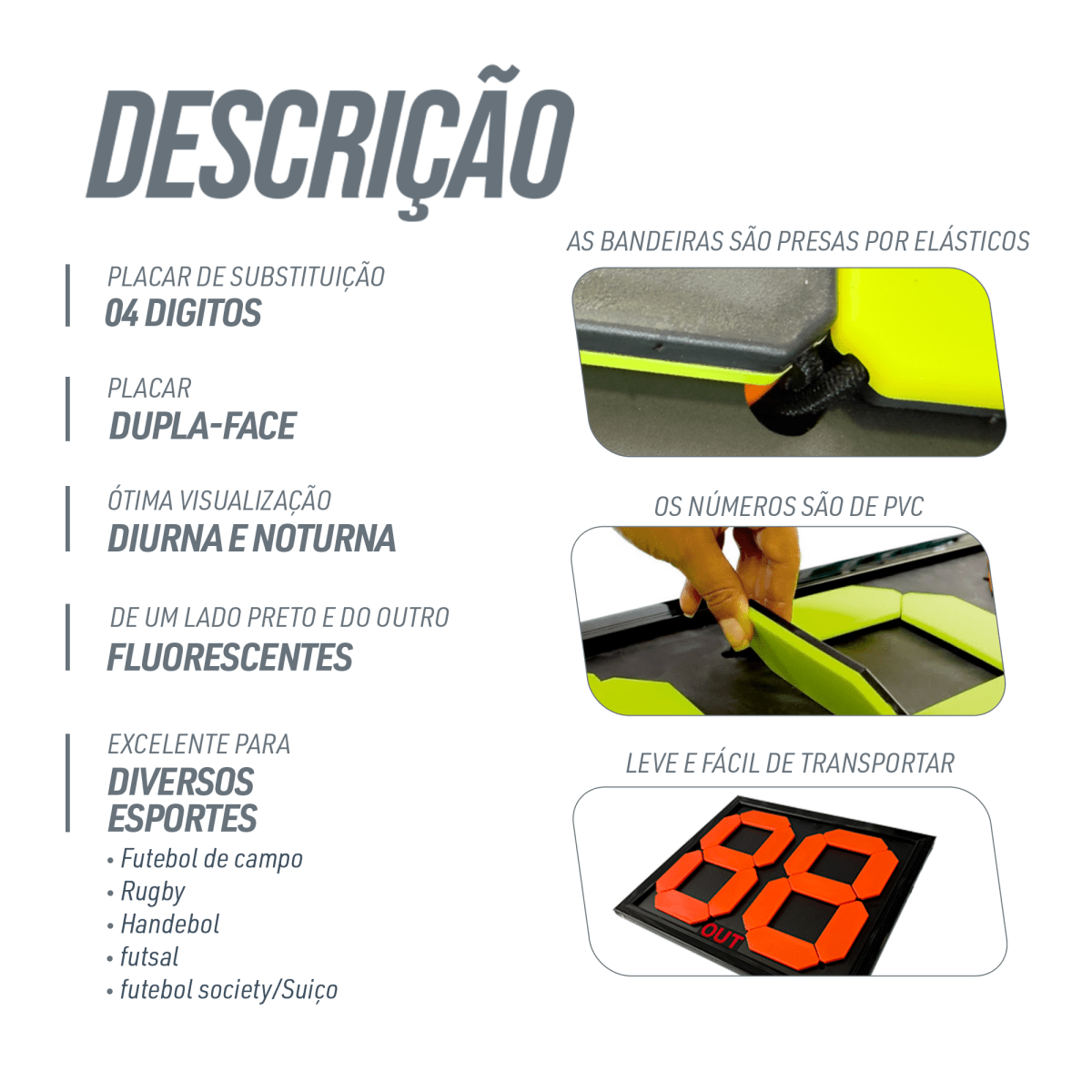 Placar de substituição dupla face 2 dígitos Velden