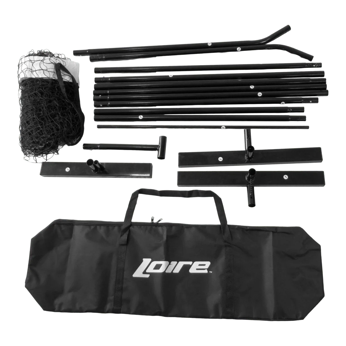 Kit completo de pickleball com rede portátil, 4 raquetes e 12 bolas Loire
