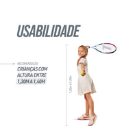 Raquete de Tênis Junior 25" Alumínio Encordoada Nova Play Loire