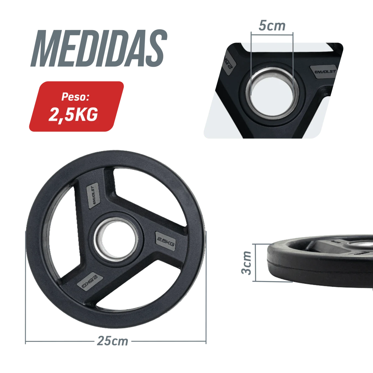 Kit 200kg Anilhas Olímpicas Profissionais Vulcanizadas Envolst