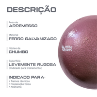 Peso de ferro 8kg Pista e Campo