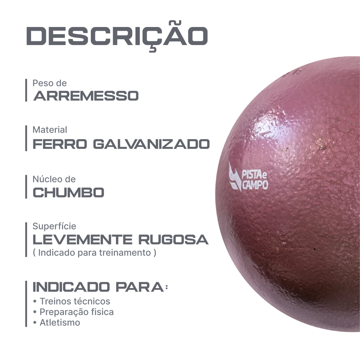 Peso de ferro 8kg Pista e Campo