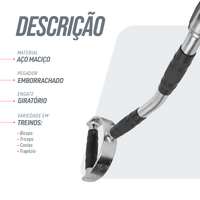 Puxador Barra Romana 96cm Pulley Cromado Maciço com Giro Envolst