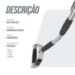 Puxador Barra Romana 96cm Pulley Cromado Maciço com Giro Envolst
