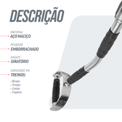 Puxador Barra Romana 96cm Pulley Cromado Maciço com Giro Envolst