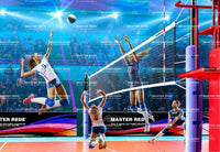 Rede de voleibol oficial profissional 2,5mm 10x10 seda 2 faixas de algodão Master