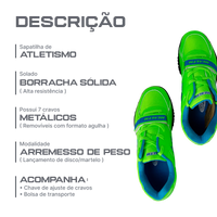 Sapatilha de atletismo para arremesso e lançamentos Health