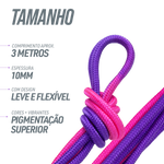 Corda Oficial Ginástica Rítmica 3m Gracios - Roxo e Rosa