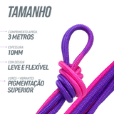 Corda Oficial Ginástica Rítmica 3m Gracios - Roxo e Rosa