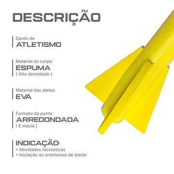 Dardo de Espuma Infantil para Iniciação Pista e Campo