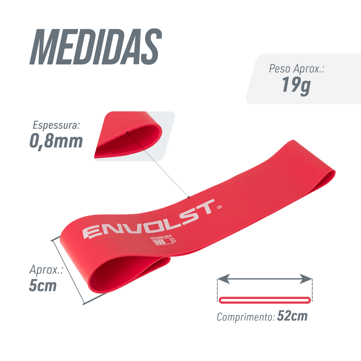 Mini Band Envolst - Kit com 3 intensidades
