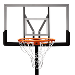 Tabela de basquete adulto móvel com poste, quadro de acrílico e aro modelo premium Velden