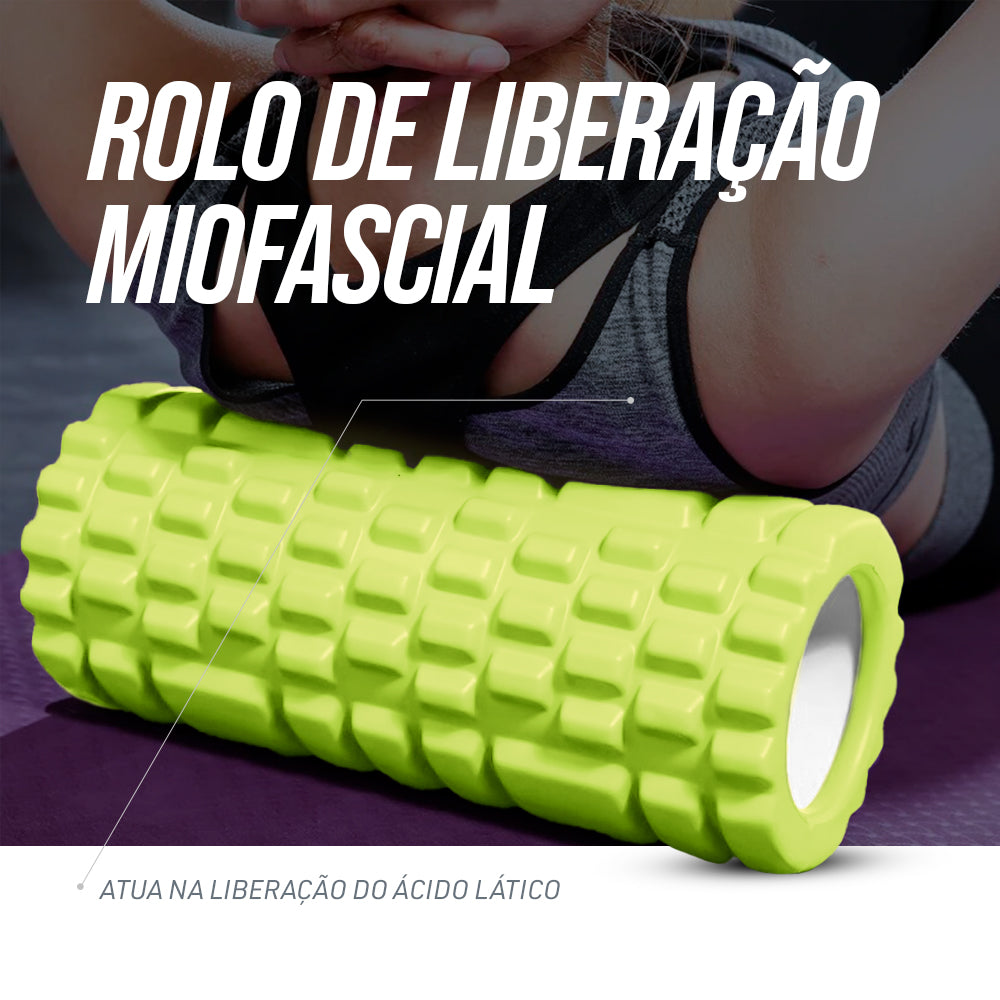 Rolo de massagem e liberação miofascial 30cmx11cm Pista e Campo - verde