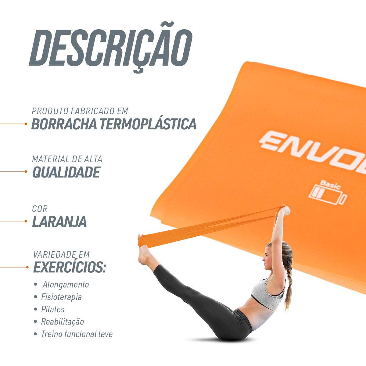 Faixa Elástica Band 1,50m Intensidade Basic Envolst