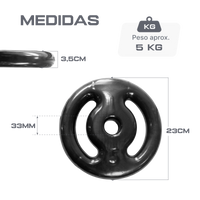 Anilha vazada revestida 5kg Pista e Campo