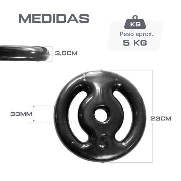 Anilha Vazada Emborrachada 5kg Envolst