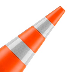 Cone de sinalização de trânsito flexível (emborrachado) refletivo 75cm NBR