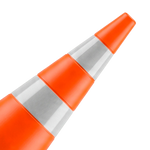 Cone de sinalização de trânsito flexível (emborrachado) refletivo 75cm NBR