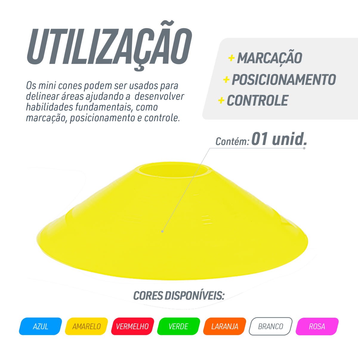 Minicone de sinalização de plástico 5cm Velden - Azul