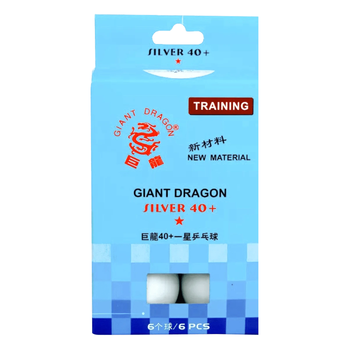 Bolinha de tênis de mesa 1 estrela Silver Giant Dragon - cnj com 6 und - BRANCA
