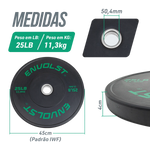 Anilha Olímpica Bumper para Crossfit e LPO 25Lb Envolst