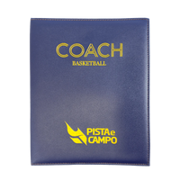 Prancheta tática magnética com caneta para treinamento de basquete Pista e Campo - Modelo pasta azul