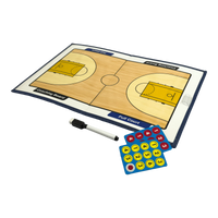 Prancheta tática magnética com caneta para treinamento de basquete Pista e Campo - Modelo pasta azul