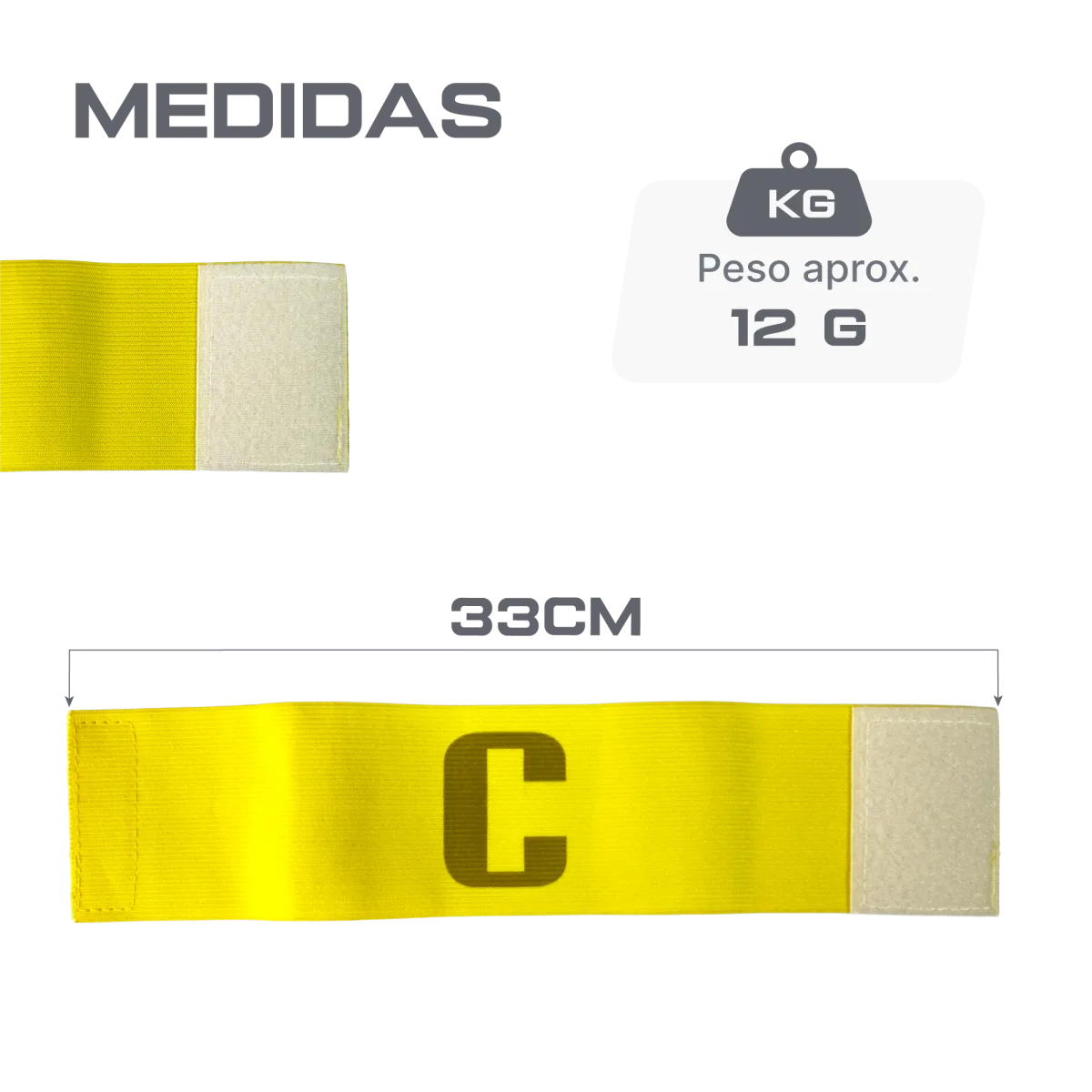 Bracelete braçadeira para capitão com velcro premium Velden - Amarelo