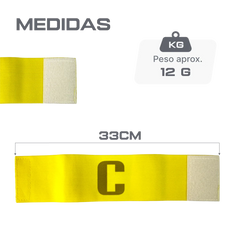 Bracelete braçadeira para capitão com velcro premium Velden - Amarelo