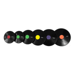 Disco de atletismo de borracha preto com centro colorido 0,60kg Pista e Campo