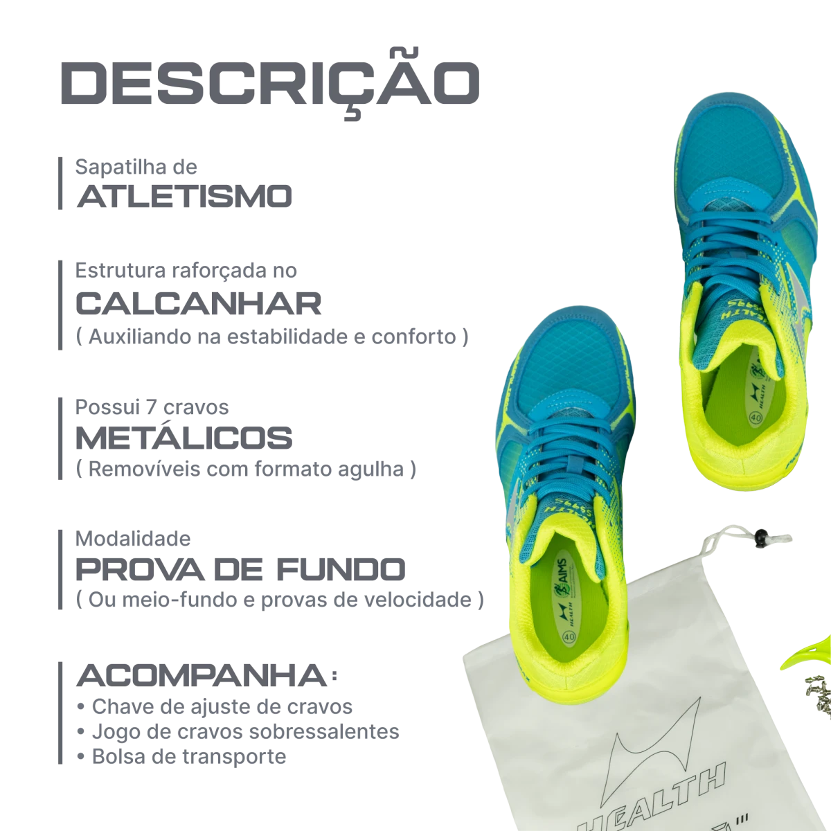 Sapatilha de atletismo para fundo Health