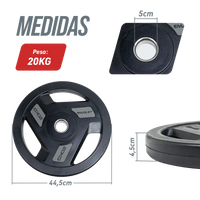 Anilha Olímpica com Anel de Metal 20Kg Envolst