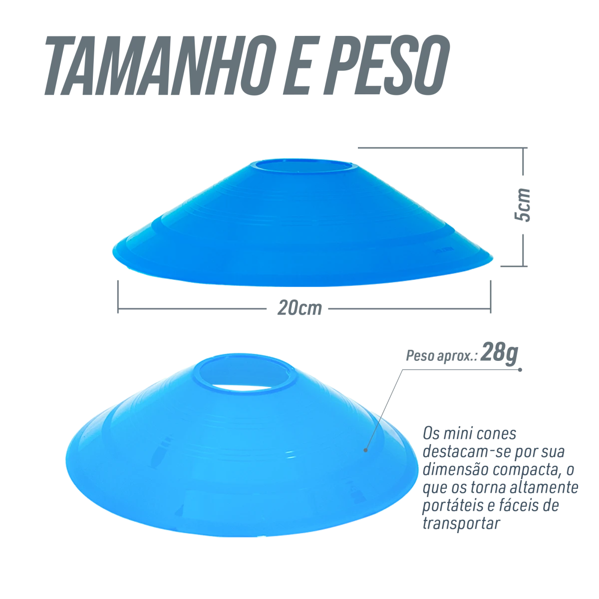 Minicone de sinalização de plástico 5cm Velden - Azul