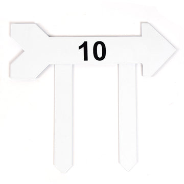 Flechas de chão numeradas de orientação para minigolfe Pista e Campo - cnj com 9 und (10-18)
