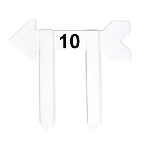 Flechas de chão numeradas de orientação para minigolfe Pista e Campo - cnj com 9 und (10-18)