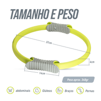 Anel de Pilates Tonificador Flexível Envolst - Verde e Cinza