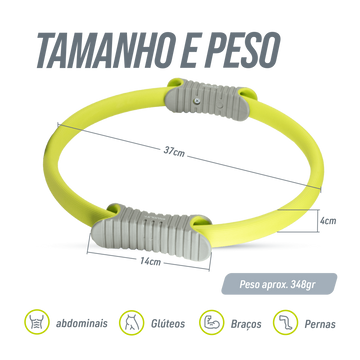 Anel de Pilates Tonificador Flexível Envolst - Verde e Cinza