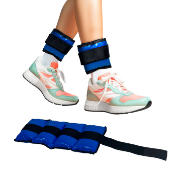 Tornozeleira caneleira em vinilona azul profissional 1kg Envolst - par